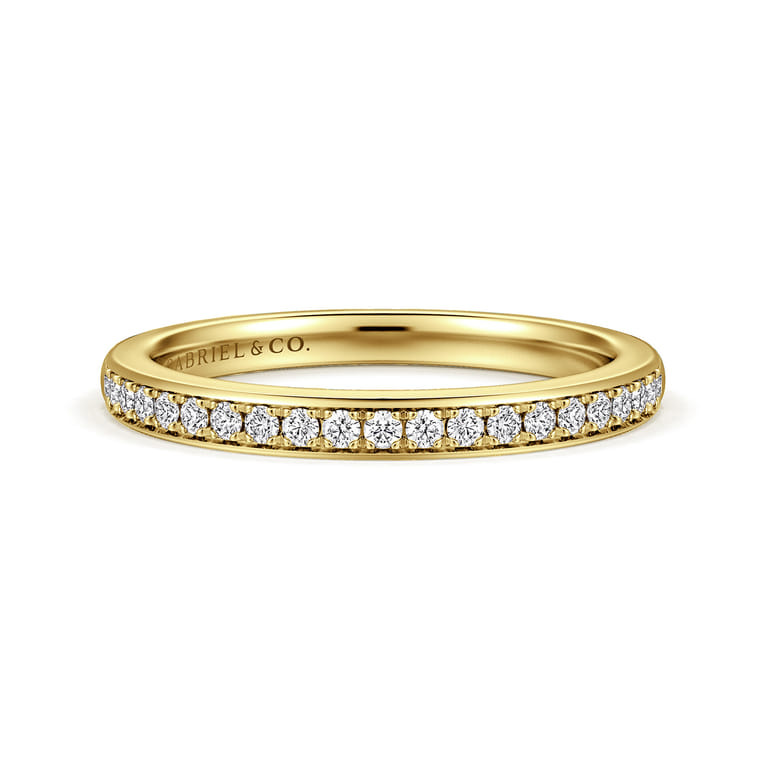 14K Yellow Gold Diamond Matching Wedding Band - 0.2 ct - Shot 1
