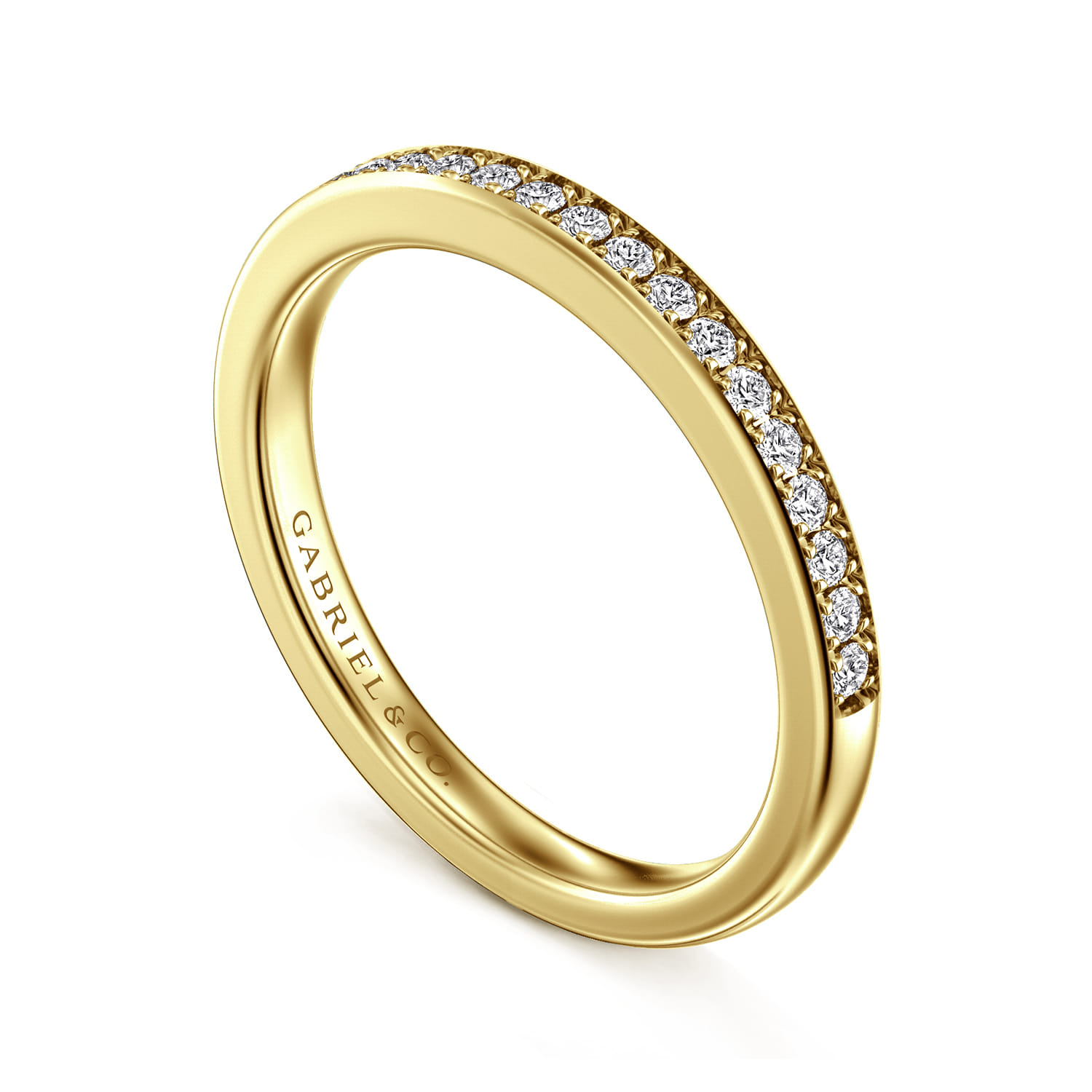 14K Yellow Gold Diamond Matching Wedding Band - 0.2 ct - Shot 3