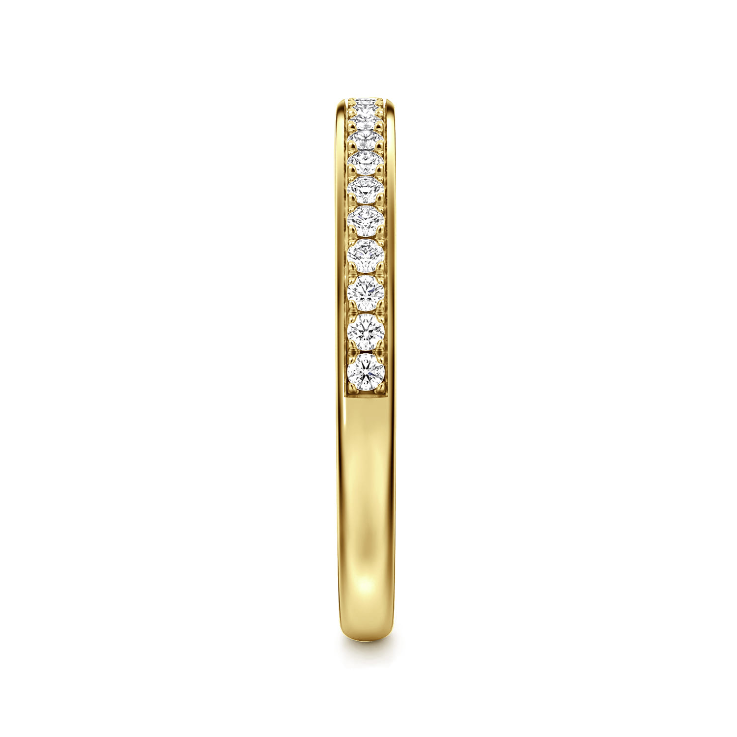 14K Yellow Gold Diamond Matching Wedding Band - 0.2 ct - Shot 4