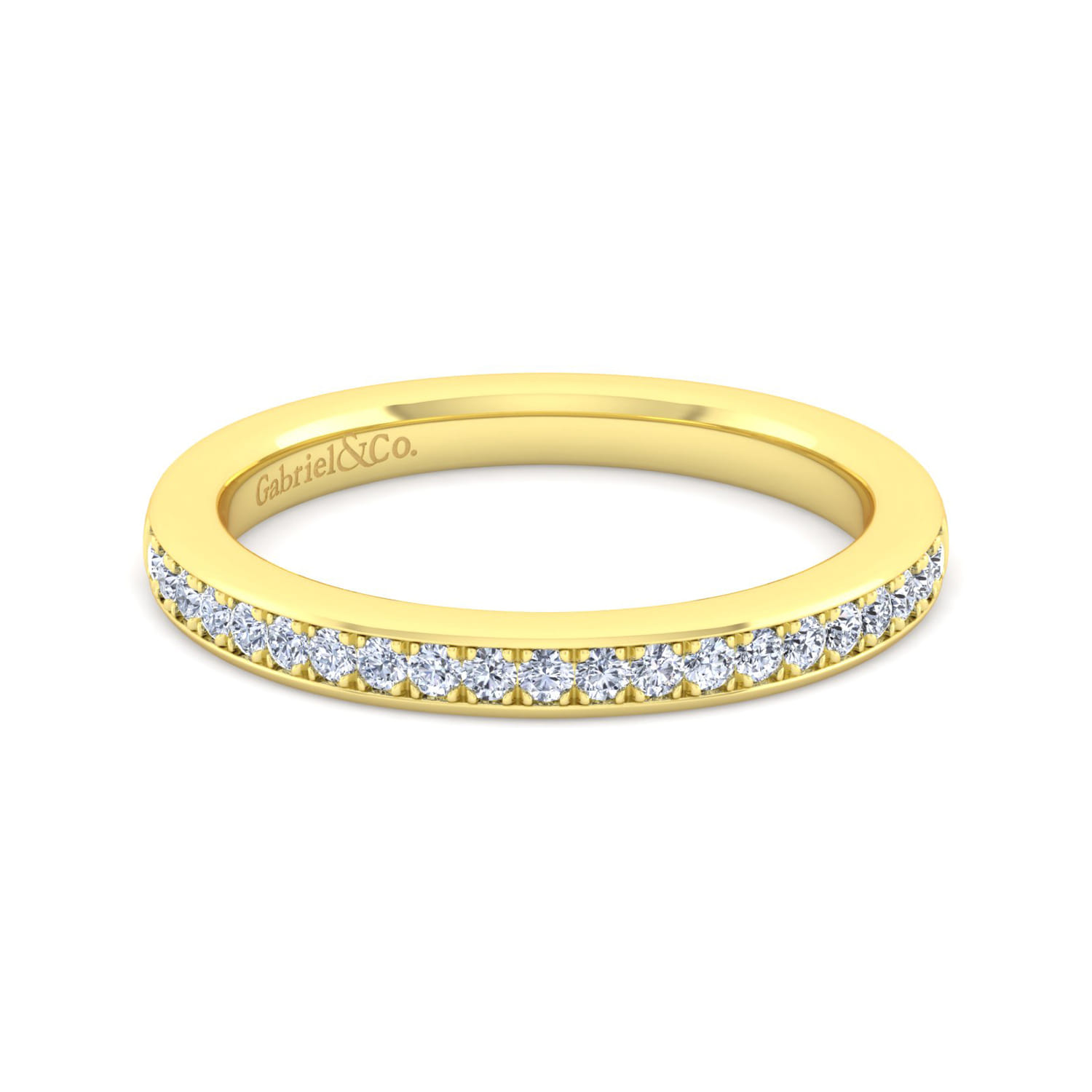 14K Yellow Gold Diamond Matching Wedding Band - 0.2 ct - Shot 1
