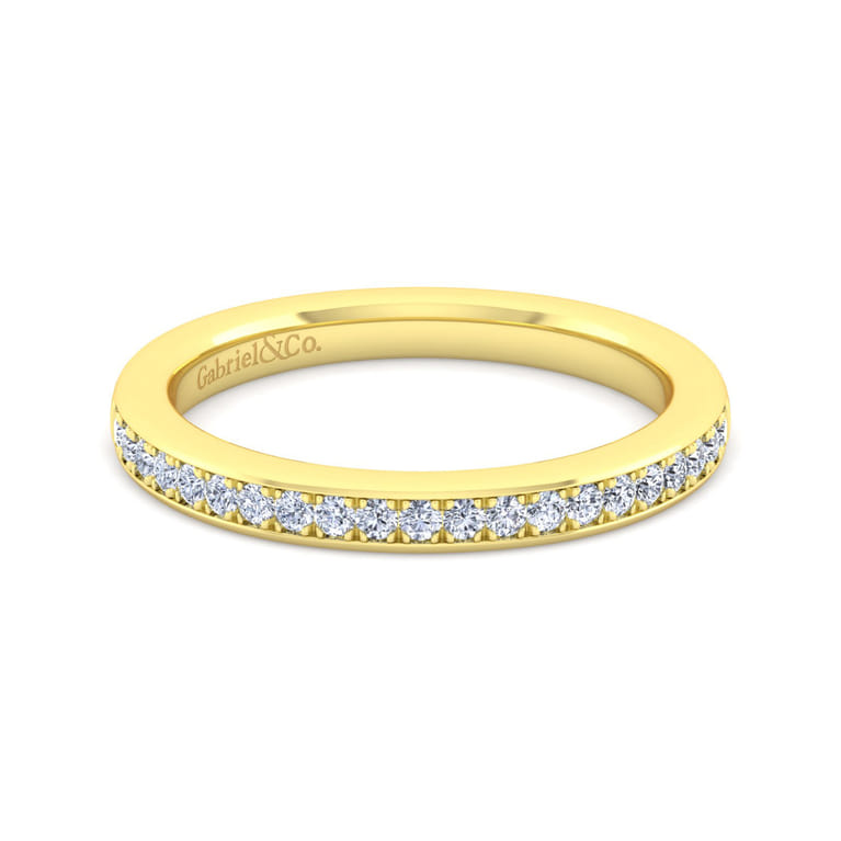 14K Yellow Gold Diamond Matching Wedding Band - 0.2 ct - Shot 1