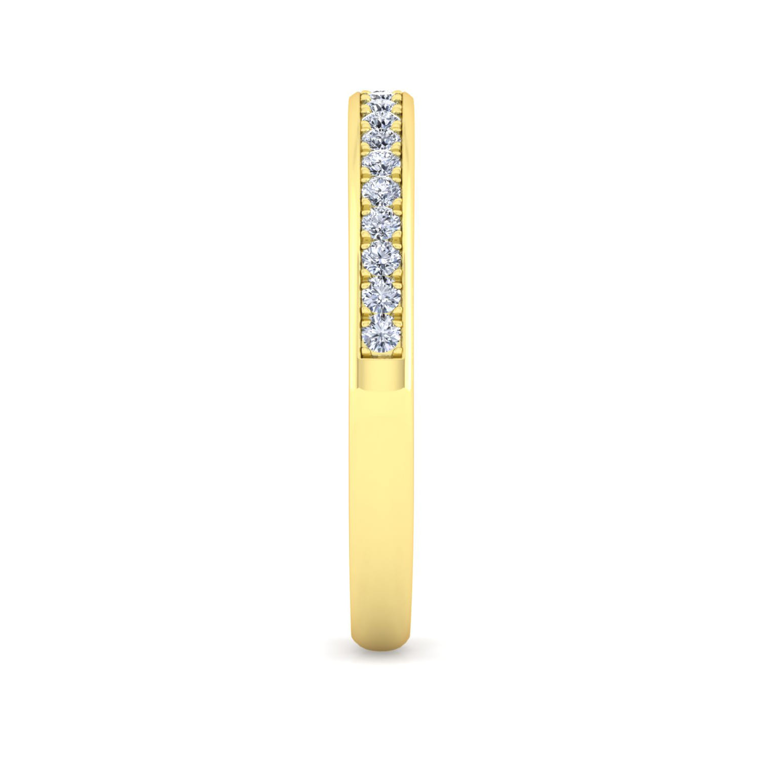 14K Yellow Gold Diamond Matching Wedding Band - 0.2 ct - Shot 5