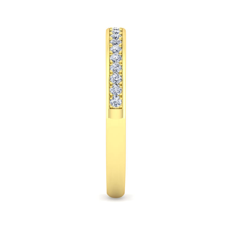 14K Yellow Gold Diamond Matching Wedding Band - 0.2 ct - Shot 5