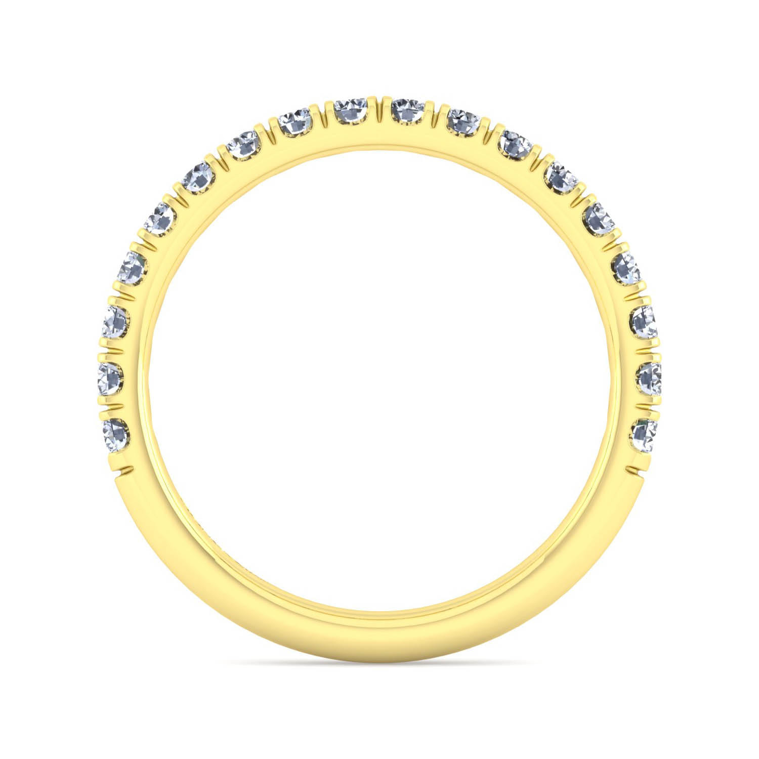 14K Yellow Gold Diamond Matching Wedding Band - 0.51 ct - Shot 2