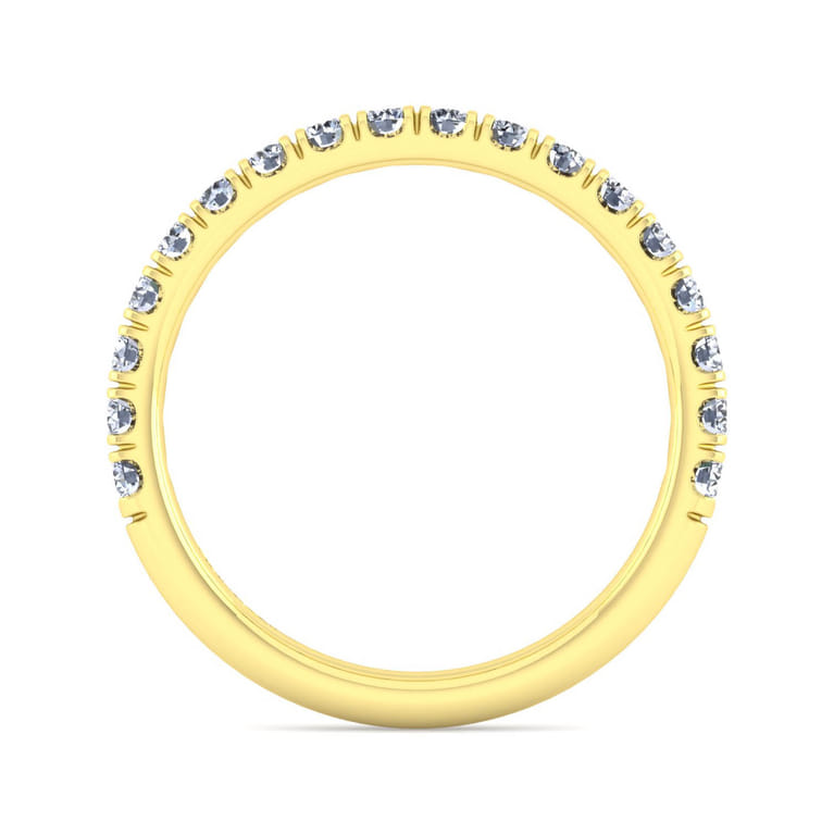 14K Yellow Gold Diamond Matching Wedding Band - 0.51 ct - Shot 2