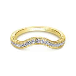 14K Yellow Gold Diamond Matching Wedding Band