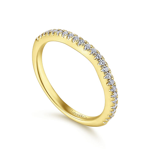 14K Yellow Gold Diamond Matching Wedding Band - 0.2 ct - Shot 3