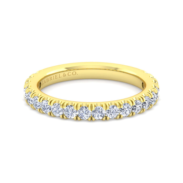 14K Yellow Gold Diamond Matching Wedding Band - 0.8 ct - Shot 1