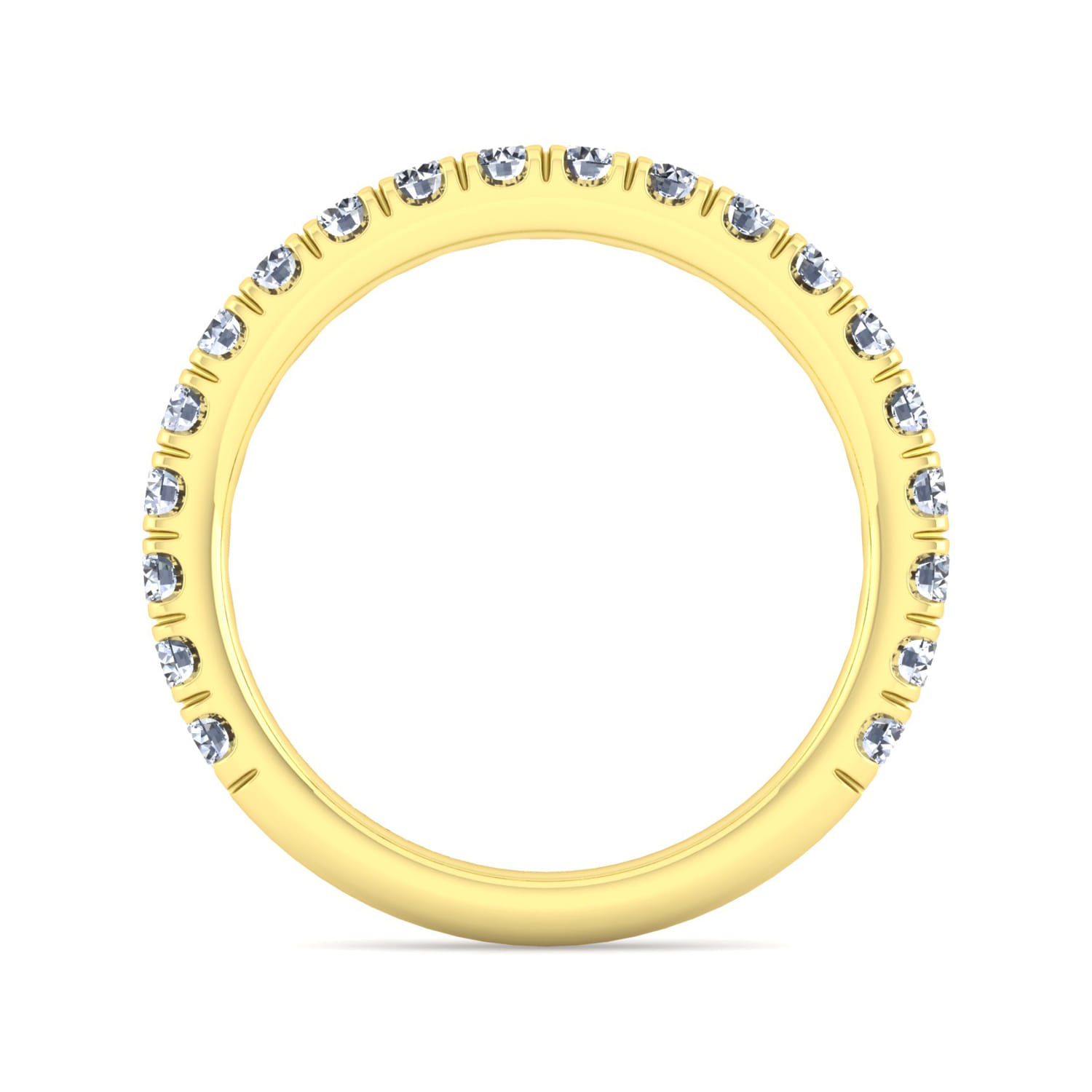14K Yellow Gold Diamond Matching Wedding Band - 0.8 ct - Shot 2