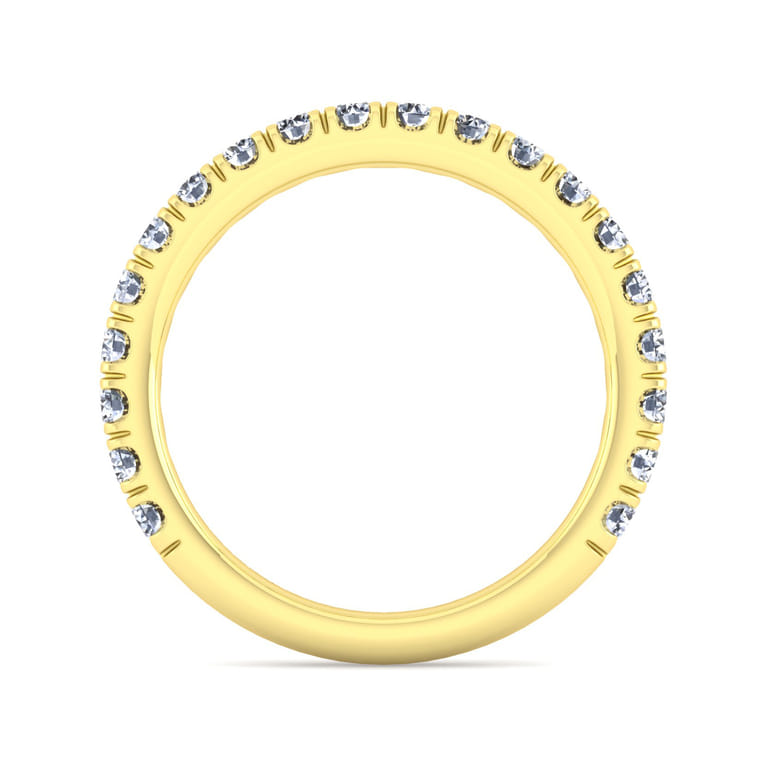 14K Yellow Gold Diamond Matching Wedding Band - 0.8 ct - Shot 2