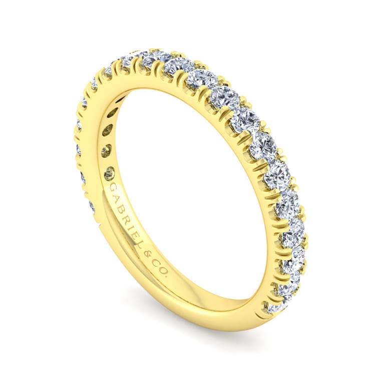 14K Yellow Gold Diamond Matching Wedding Band - 0.8 ct - Shot 3