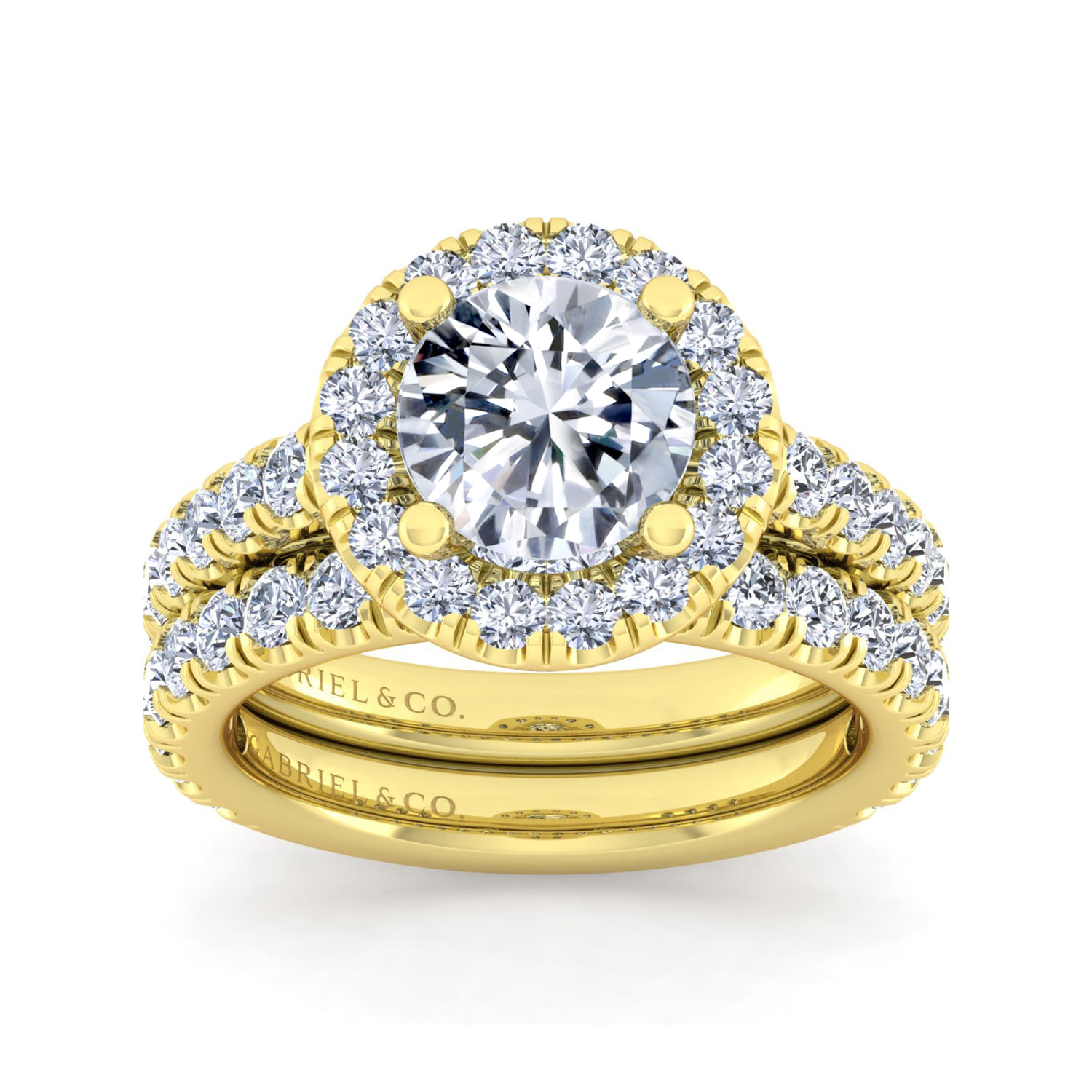 14K Yellow Gold Diamond Matching Wedding Band - 0.8 ct - Shot 4