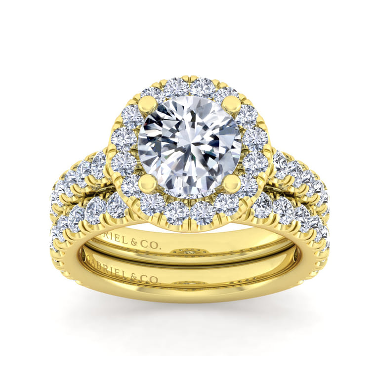 14K Yellow Gold Diamond Matching Wedding Band - 0.8 ct - Shot 4