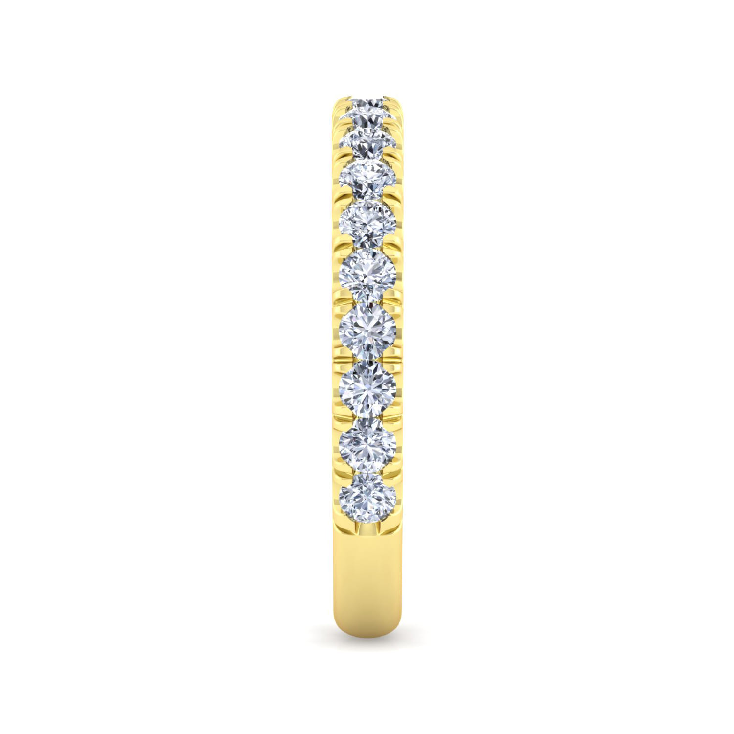 14K Yellow Gold Diamond Matching Wedding Band - 0.8 ct - Shot 5