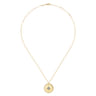 14K Yellow Gold Diamond Medallion Necklace with Diamond Star - 0.09 ct