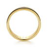 14K Yellow Gold Diamond Men's Ring in High Polish Finish With Black Enamel - 0.14 ct