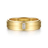 14K Yellow Gold Diamond Men's Ring in High Polish Finish - 0.11 ct