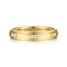 14K Yellow Gold Diamond Men's Ring in High Polish Finish - 0.11 ct