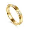 14K Yellow Gold Diamond Men's Ring in High Polish Finish - 0.11 ct