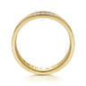 14K Yellow Gold Diamond Men's Ring in Horizontal Brush Finish - 0.1 ct