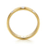 14K Yellow Gold Diamond Men's Ring in Horizontal Brush Finish - 0.3 ct