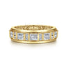 14K Yellow Gold Diamond Men's Wedding Ring in High Polish Finish - 0.9 ct
