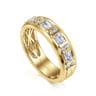 14K Yellow Gold Diamond Men's Wedding Ring in High Polish Finish - 0.9 ct