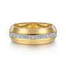 14K Yellow Gold Diamond Men's Wedding Ring in High Polish Finish - 1 ct