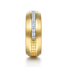 14K Yellow Gold Diamond Men's Wedding Ring in High Polish Finish - 1 ct