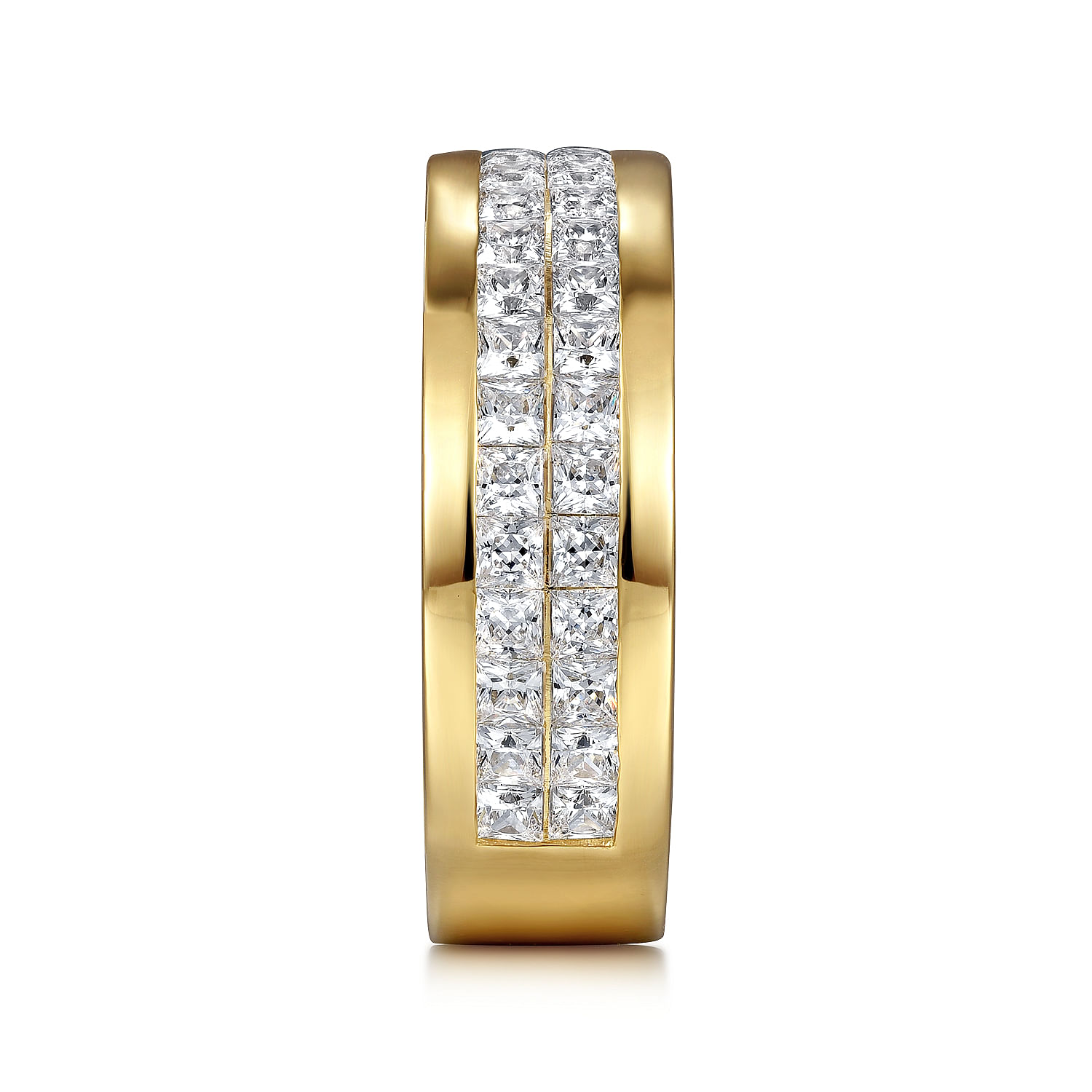 14K Yellow Gold Diamond Men's Wedding Ring in High Polished Finish - 2 ct - Shot 4