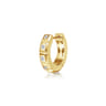 14K Yellow Gold Diamond Mens Angular Cuts Single Huggie Earring - 0.14 ct