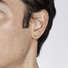 14K Yellow Gold Diamond Mens Angular Cuts Single Stud Earring - 0.14 ct