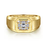 14K Yellow Gold Diamond Mens Engagement Ring in High Polish Finish - 0.45 ct