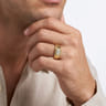 14K Yellow Gold Diamond Mens Engagement Ring in High Polish Finish - 0.45 ct