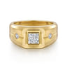 14K Yellow Gold Diamond Mens Engagement Ring in High Polish Finish - 0.5 ct