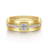 14K Yellow Gold Diamond Mens Engagement Ring in High Polished Finish - 1 ct