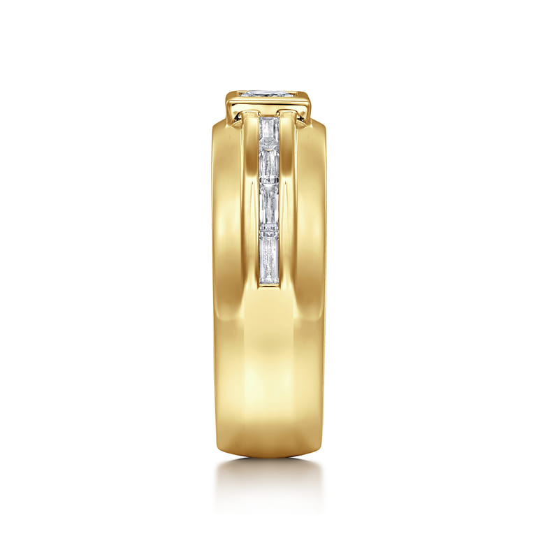 14K Yellow Gold Diamond Mens Engagement Ring in High Polished Finish - 1 ct - Shot 4