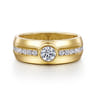 14K Yellow Gold Diamond Mens Engagement Ring in High Polished Finish - 1.05 ct