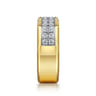 14K Yellow Gold Diamond Mens Ring in High Polish Finish - 1.1 ct