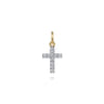 14K Yellow Gold Diamond Mini Cross Pendant - 0.33 ct
