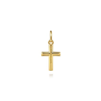 14K Yellow Gold Diamond Mini Cross Pendant