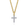 14K Yellow Gold Diamond Mini Cross Pendant - 0.33 ct
