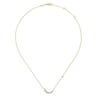 14K Yellow Gold Diamond Moon Pendant Necklace - 0.12 ct