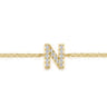 14K Yellow Gold Diamond N Initial Chain Bracelet - 0.08 ct