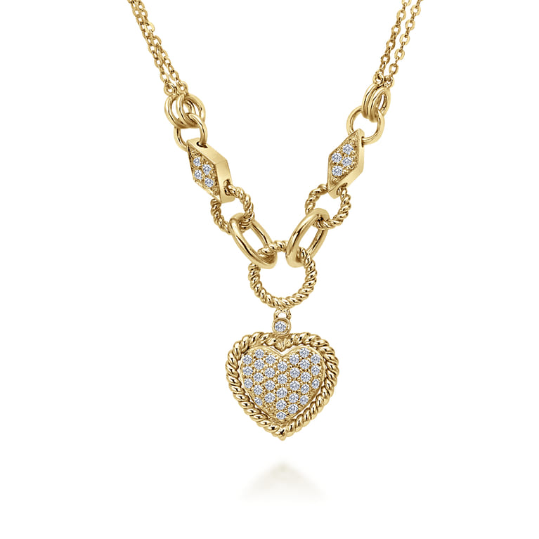 14K Yellow Gold Diamond Necklace - 0.5 ct - Shot 1