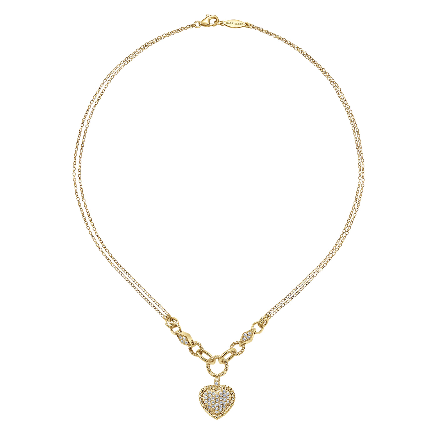 14K Yellow Gold Diamond Necklace - 0.5 ct - Shot 2