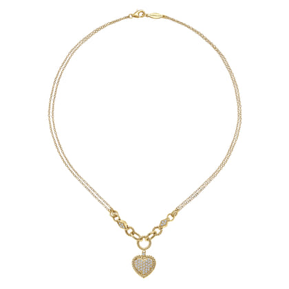 14K Yellow Gold Diamond Necklace