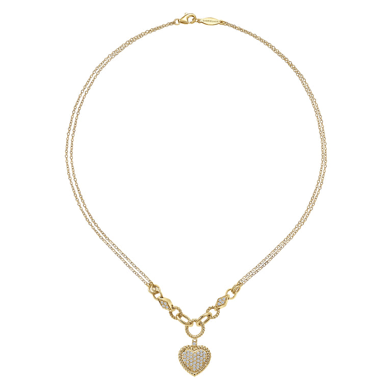 14K Yellow Gold Diamond Necklace - 0.5 ct - Shot 2