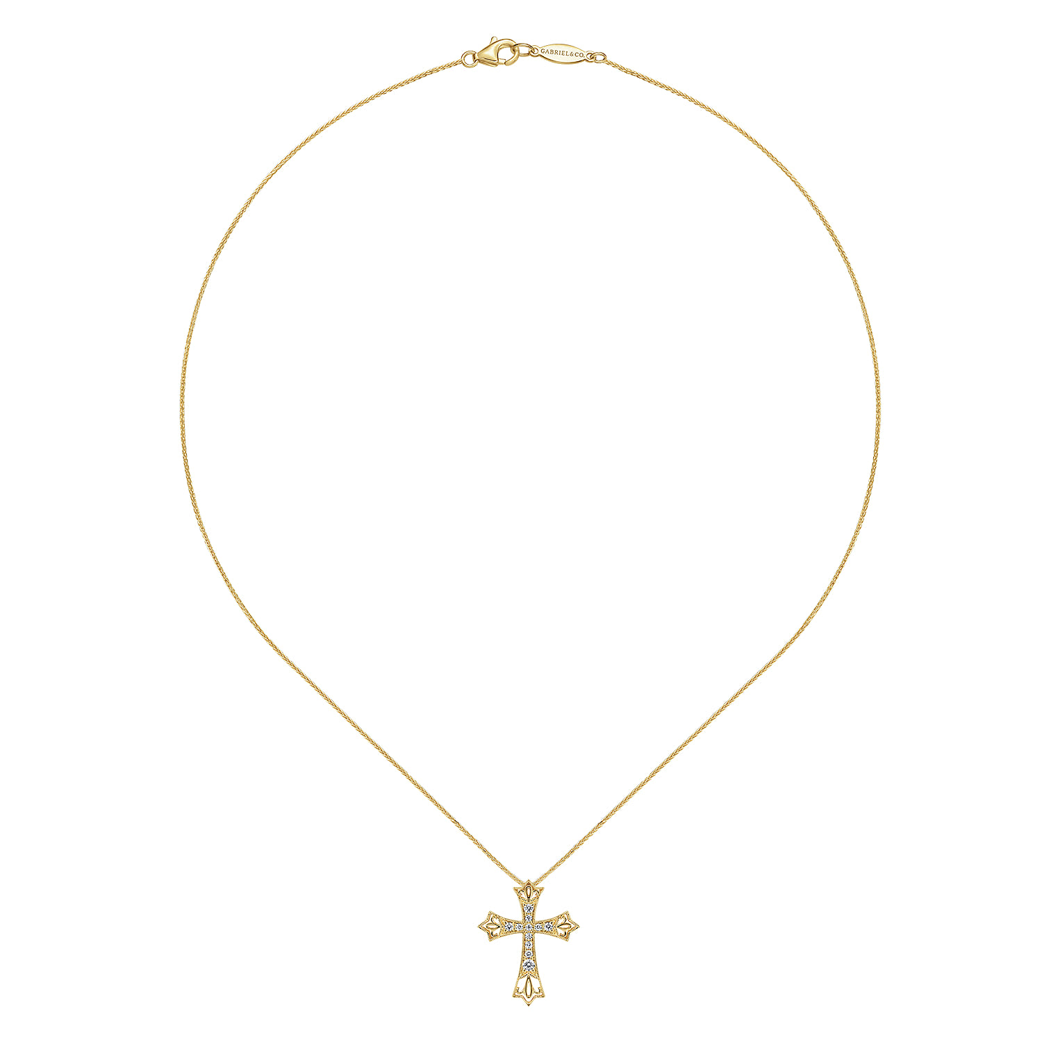14K Yellow Gold Diamond Necklace - 0.14 ct - Shot 2