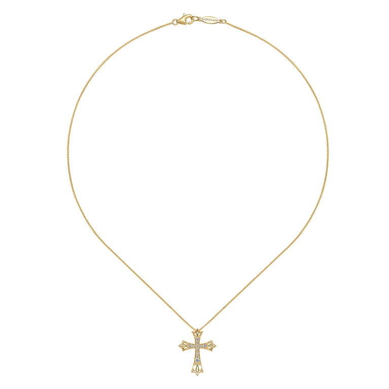 14K Yellow Gold Diamond Necklace - 0.14 ct - Shot 2